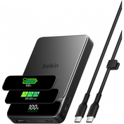 Belkin  Powerbank  10K  60W  Semi Solid State  Slim With Display  Black Metallic