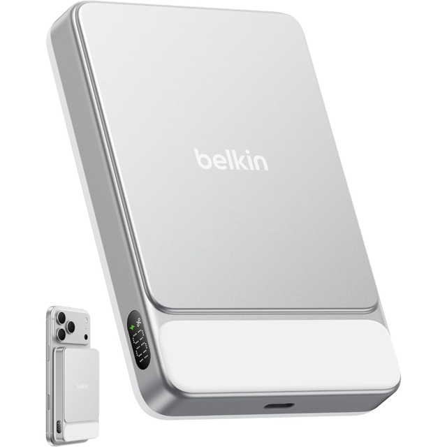 Belkin  Powerbank  10K  25W  Semi Solid State  Slim Magnetic W/ Display  30W Usb C Port  White