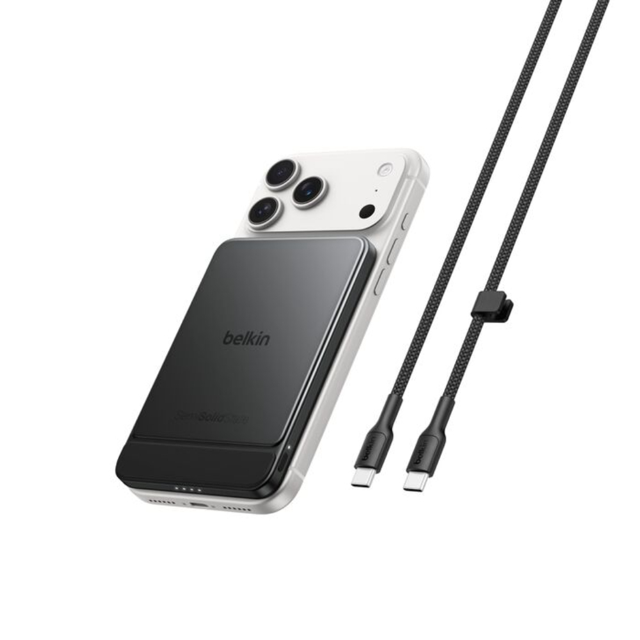 Belkin  Powerbank  5K  15W  Slim Magnetic  Semi Solid State  Slim Magnetic  Qi2 W  Black Metallic
