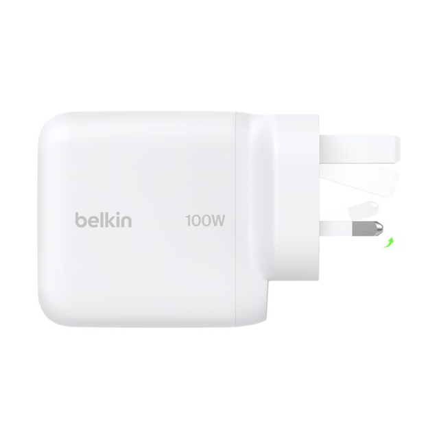 Belkin  Wall Charger  100W  Gan Boostcharge  1 Port  Usbc  White