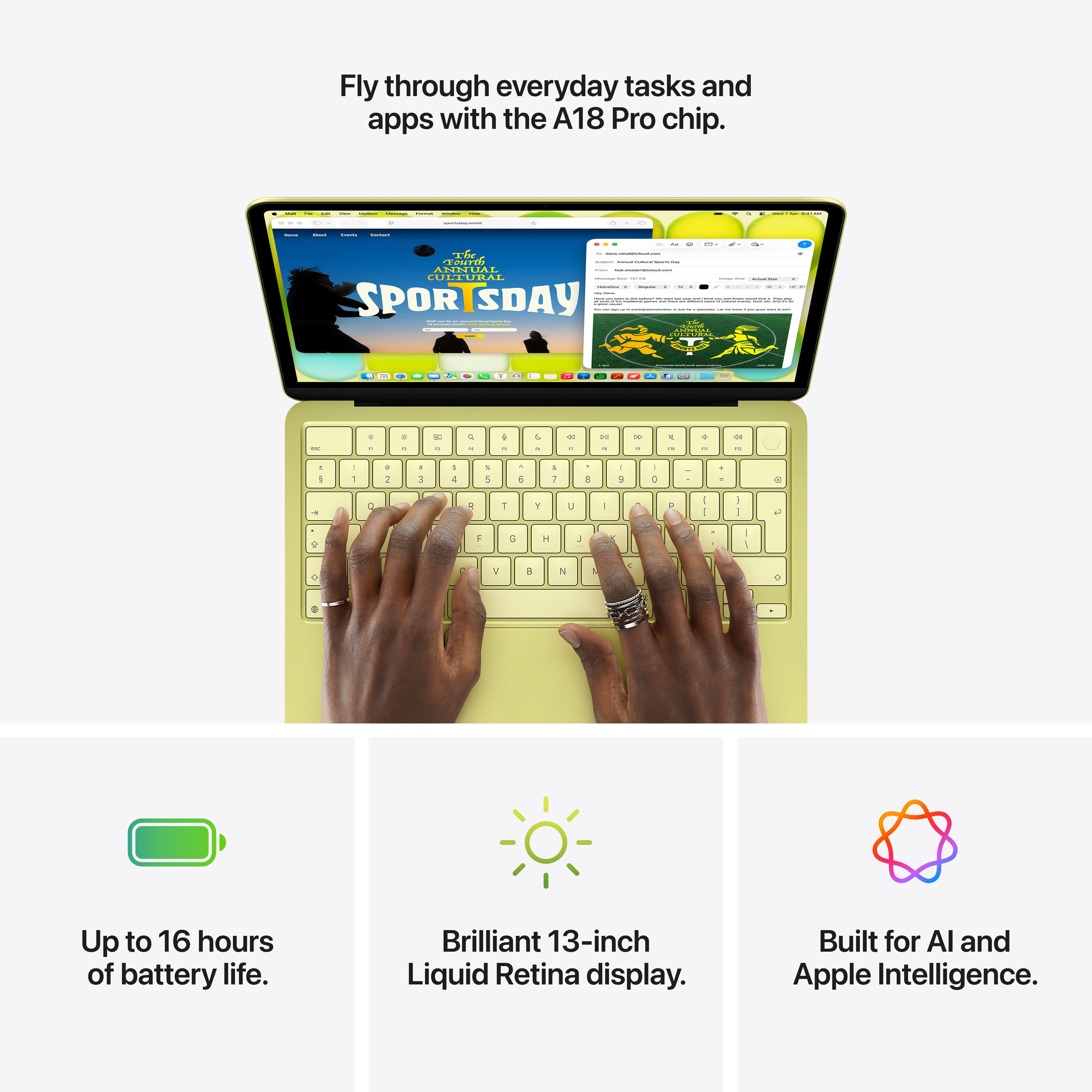Buy 13-inch MacBook Neo: Apple A18 Pro chip with 6‑core CPU and 5