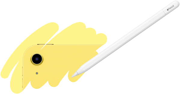 ضربة Apple Pencil تكشف عن ظهر iPad، معروضة الكاميرا الخلفية