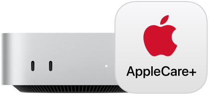 عرض أمامي لـ Mac mini الفضي وAppleCare+