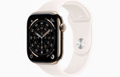 Apple Watch Series 11 GPS + Cellular 46mm Gold Titanium Case with Light Blush Sport Band - M/L
