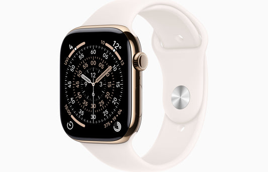Apple Watch Series 11 GPS + Cellular 46mm Gold Titanium Case with Light Blush Sport Band - M/L