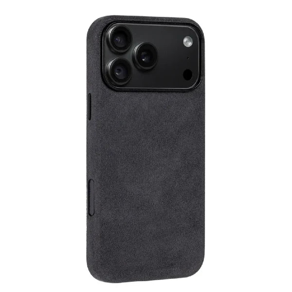 A-Case Kadife Alcantara Leather Magsafe Case For iPhone 18 Pro Max Dark Grey