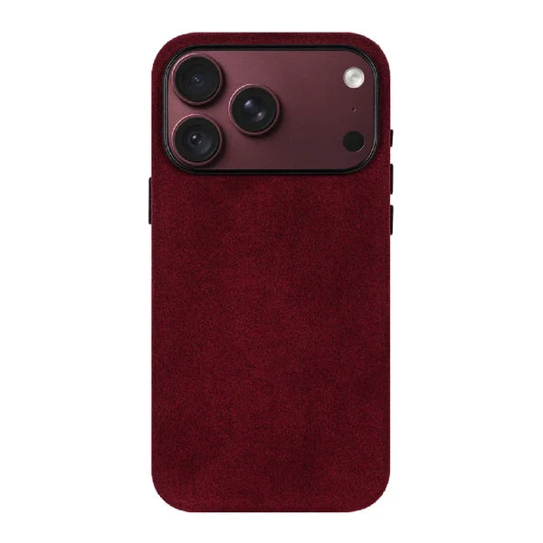 A-Case Kadife Alcantara Leather Magsafe Case For iPhone 18 Pro Max Burgundy