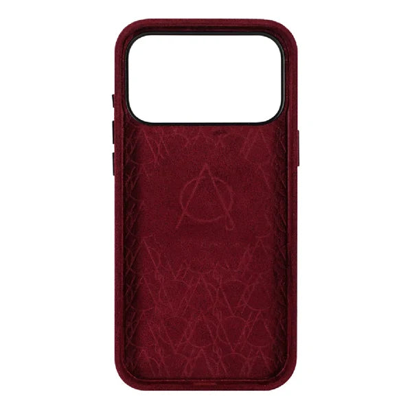 A-Case Kadife Alcantara Leather Magsafe Case For iPhone 18 Pro Max Burgundy