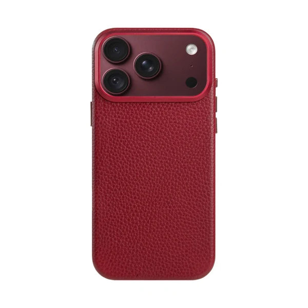 A-Case Amur Genuine Leather Magsafe Case iPhone 18 Pro Max Maroon