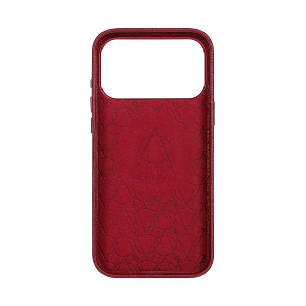 A-Case Amur Genuine Leather Magsafe Case iPhone 18 Pro Max Maroon