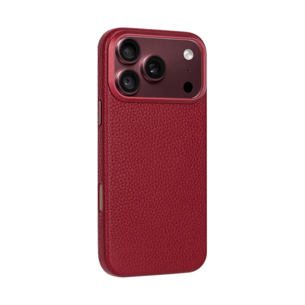 A-Case Amur Genuine Leather Magsafe Case iPhone 18 Pro Max Maroon