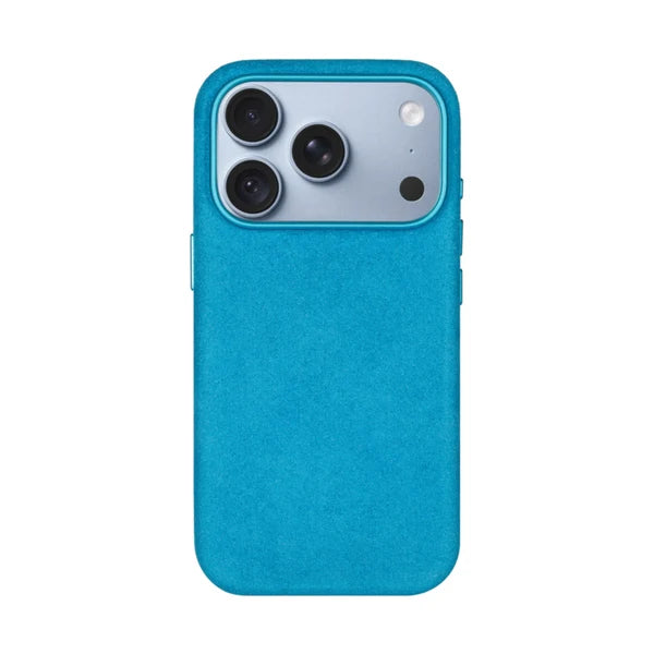 A-Case Kadife Alcantara Leather Magsafe Case For iPhone 18 Pro Max Light Blue