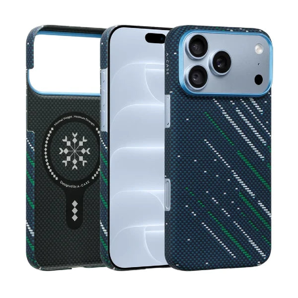 A-Case Winter Ultra Slim Aramid Fiber Magsafe Case For iPhone 18 Pro Blue