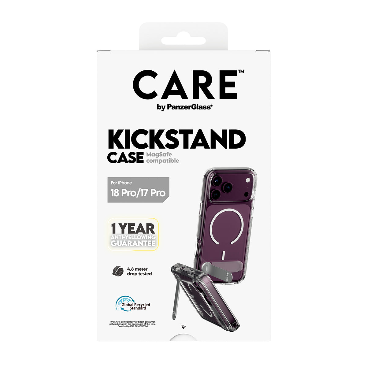 Panzerglass Care iPhone 18 Pro Feature Case W/Kickstand W/Magsafe Transparent
