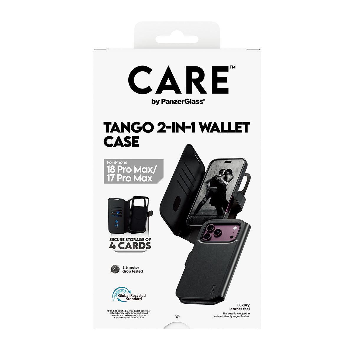 Panzerglass  Care iPhone 18 Pro Max  Tango Wallet Case  Leather Feel  W/ Magsafe  Black