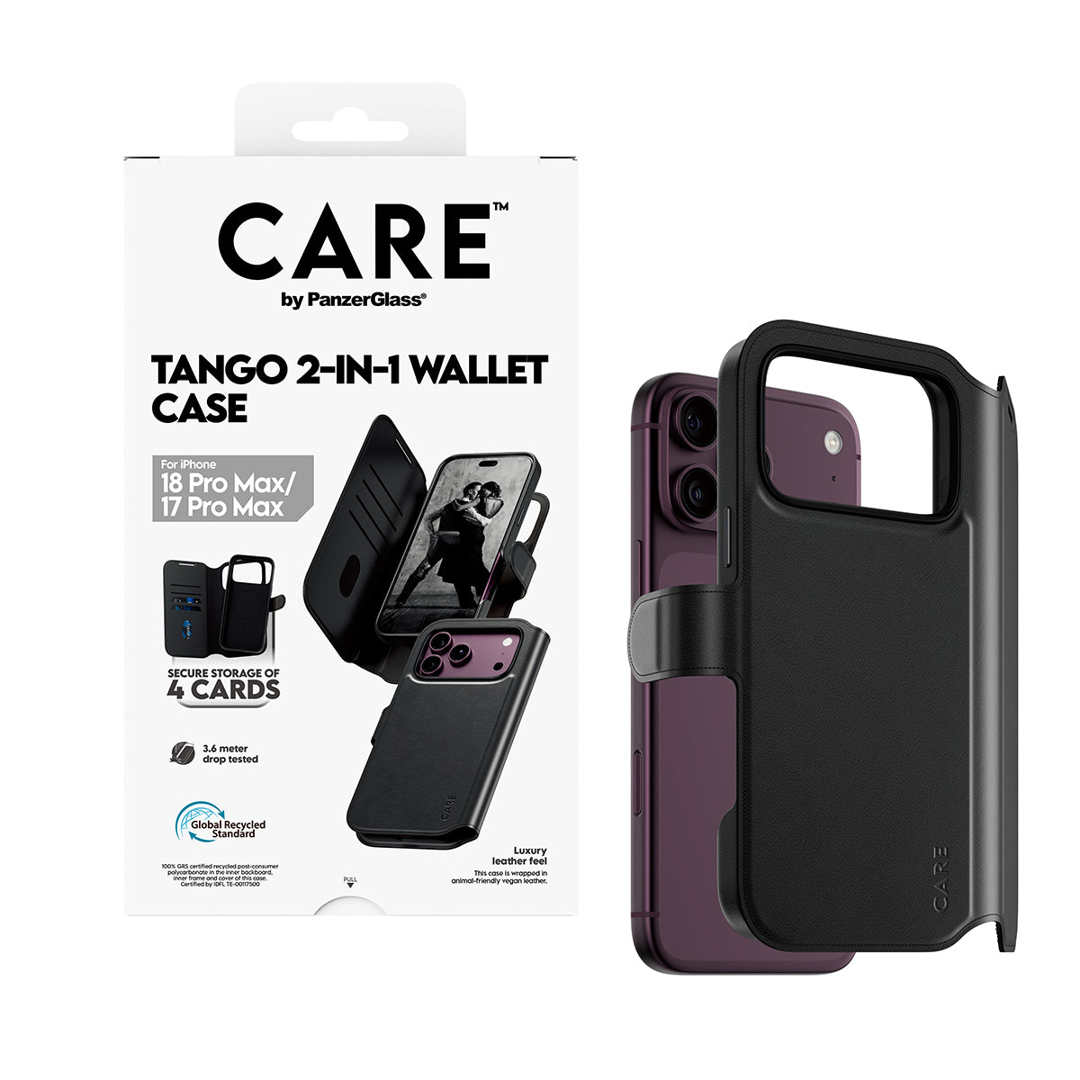 Panzerglass  Care iPhone 18 Pro Max  Tango Wallet Case  Leather Feel  W/ Magsafe  Black