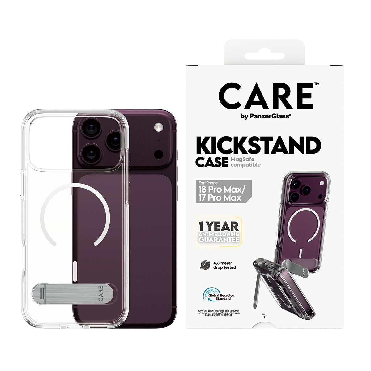 Panzerglass  Care iPhone 18 Pro Max  Feature Case  W/Kickstand  W/Magsafe  Transparent