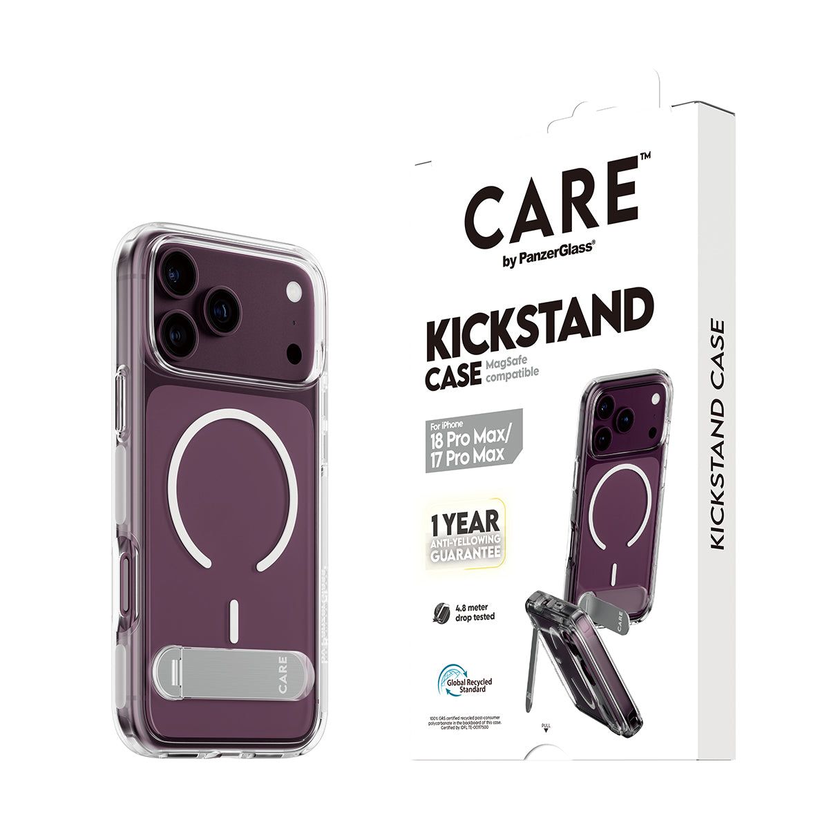 Panzerglass  Care iPhone 18 Pro Max  Feature Case  W/Kickstand  W/Magsafe  Transparent