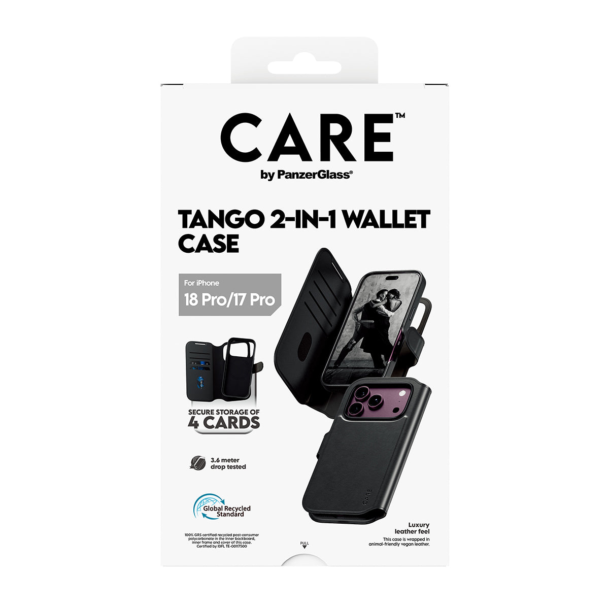 Panzerglass Care iPhone 18 Pro Tango Wallet Case W/ Magsafe Black