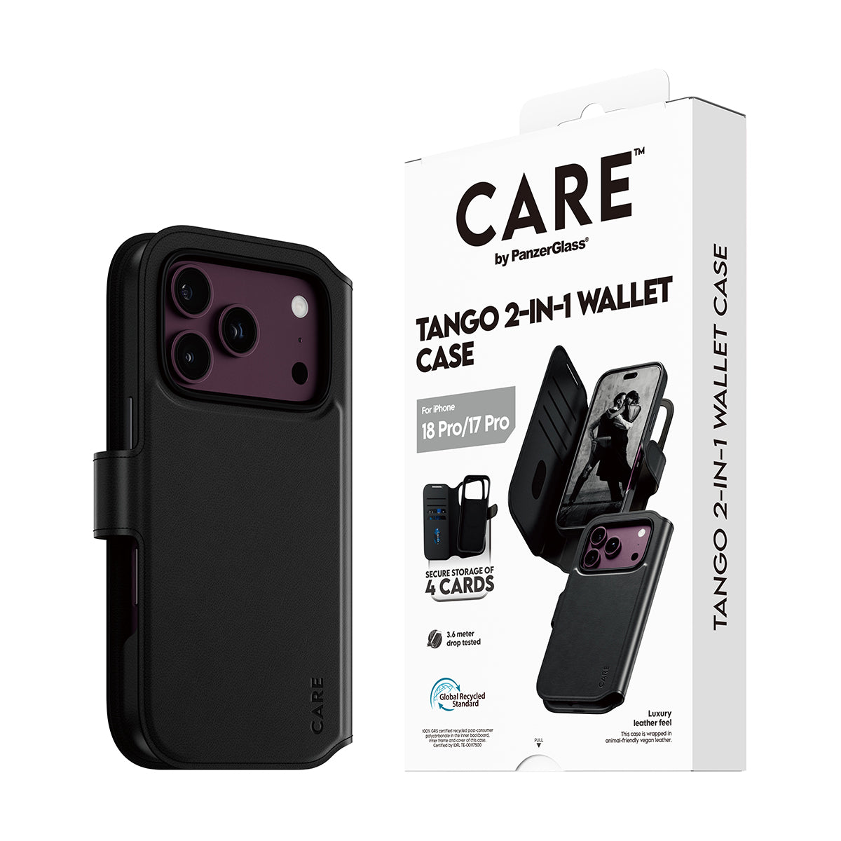 Panzerglass Care iPhone 18 Pro Tango Wallet Case W/ Magsafe Black