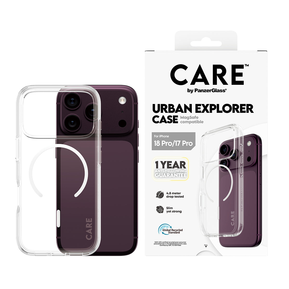 Panzerglass Care iPhone 18 Pro Flagship Urban Explorer Case W/ Magsafe White/Transparent