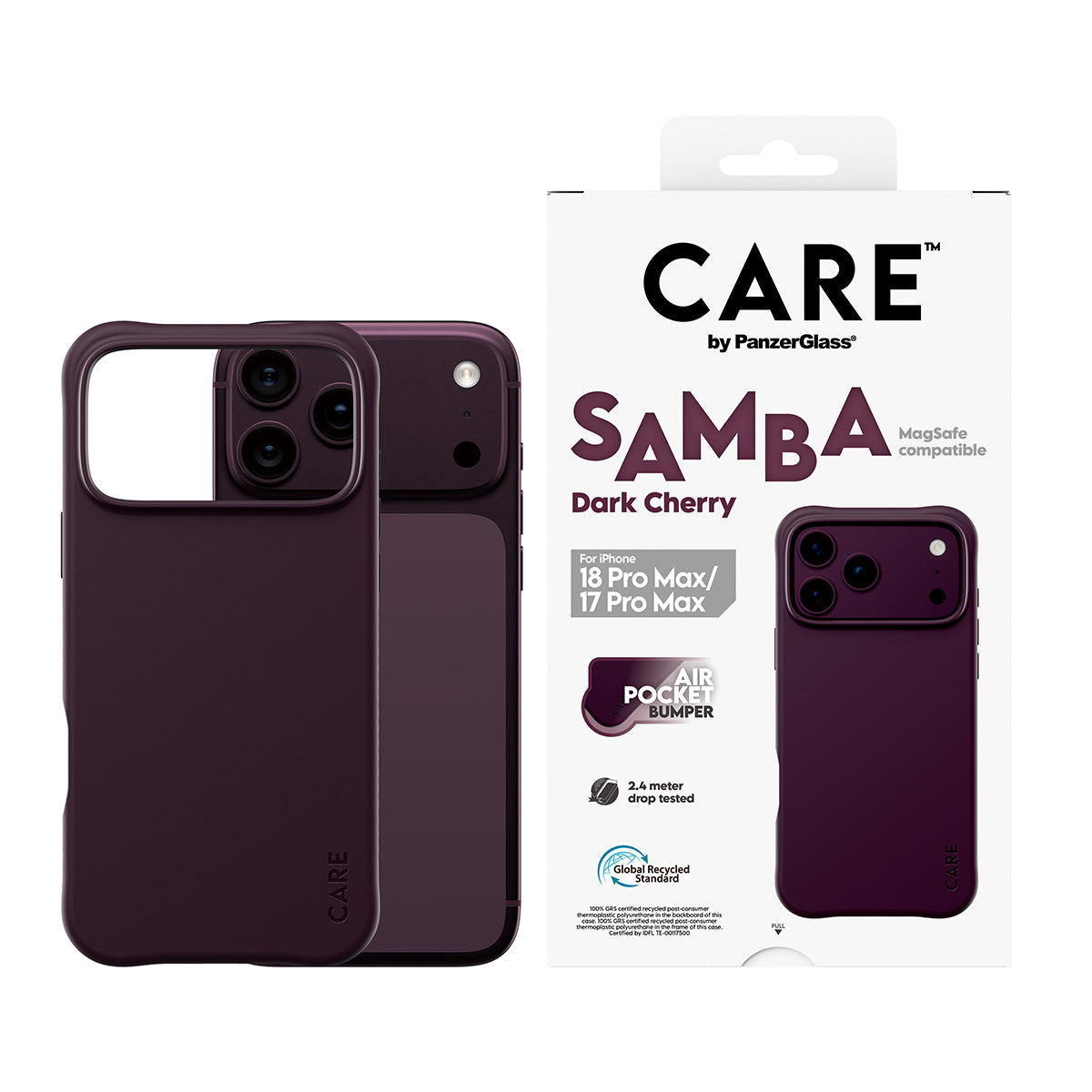 Panzerglass  Care iPhone 18 Pro Max  Fashion  Samba Case  W/ Magsafe  Burgundy