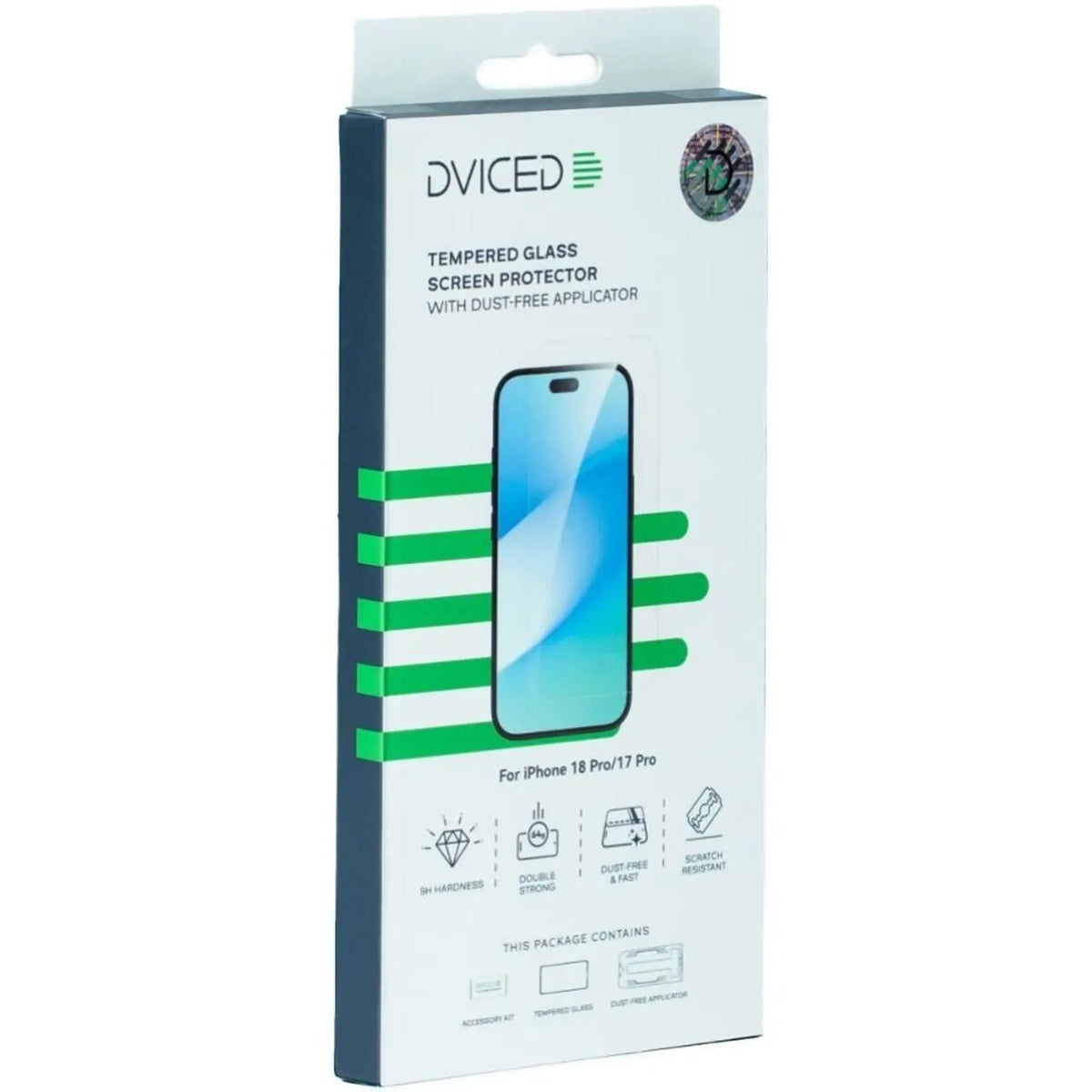 Dviced Tempered glass screen protector for iPhone 18 Pro with dust-free applicator