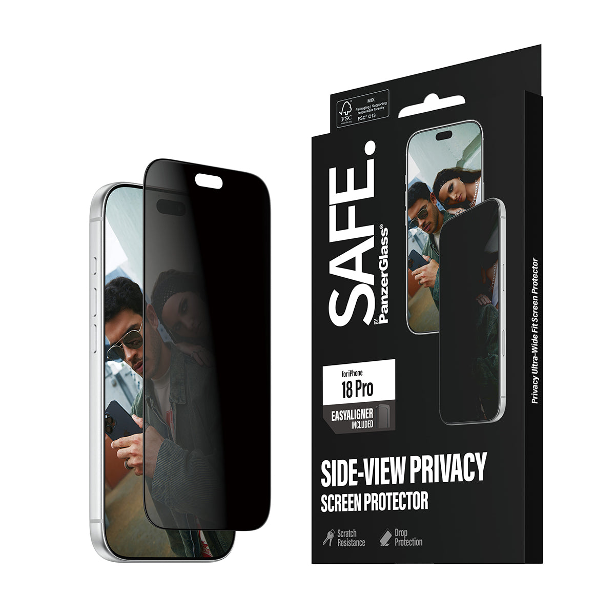 Safe iPhone 18 Pro Screen Protectors Uwf W/ Easyaligners Privacy