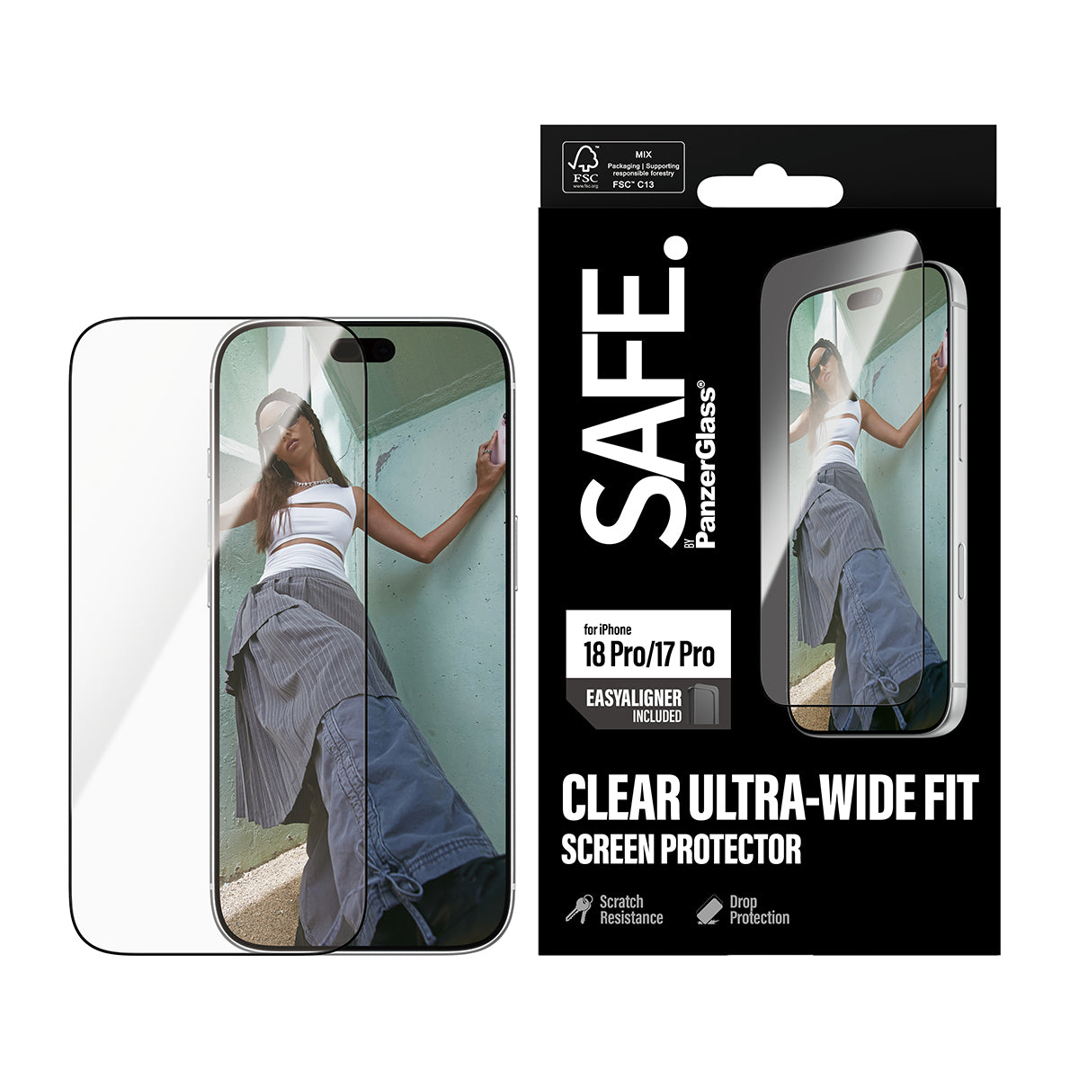 Safe iPhone 18 Pro Screen Protectors Uwf W/ Easyaligners Clear