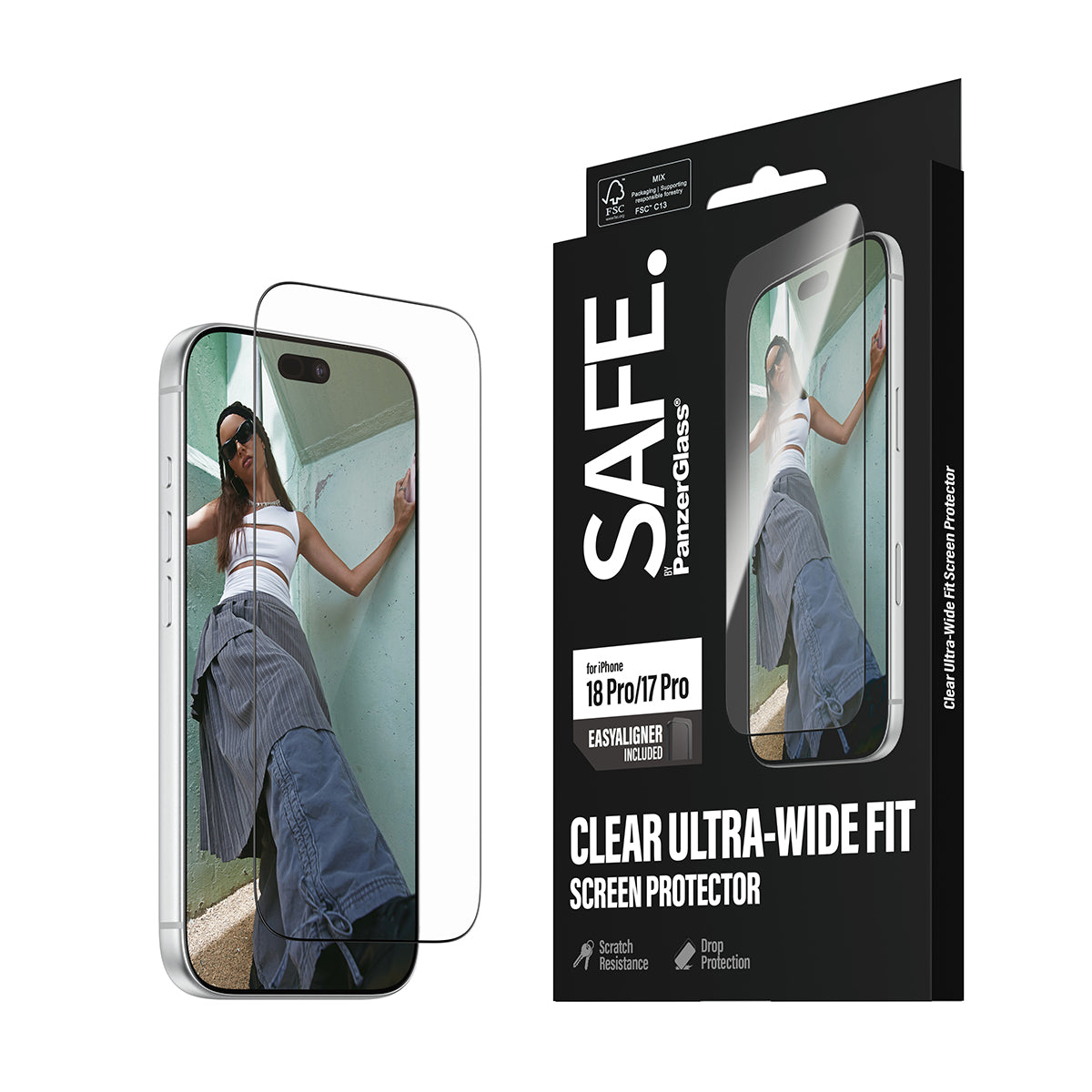 Safe iPhone 18 Pro Screen Protectors Uwf W/ Easyaligners Clear
