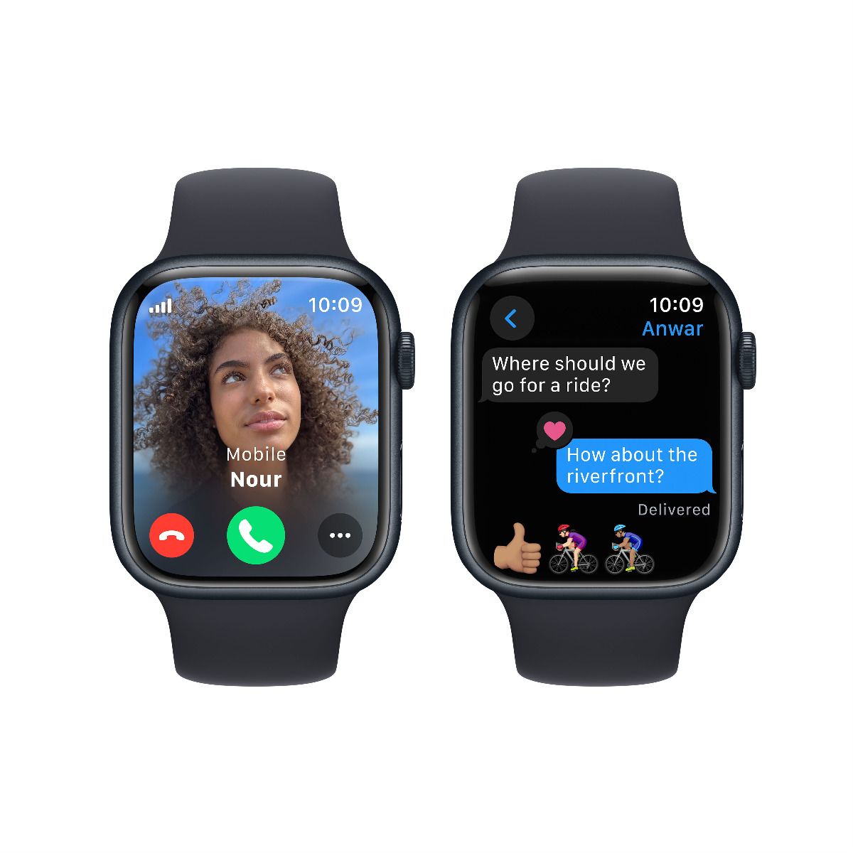 Apple Watch Series 9 GPS + Cellular 45mm Midnight Aluminium Case with Midnight Sport Band - S/M