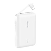 BELKIN - POWERBANK - 10K - WITH INTERGRATED USB-C CABLE - WHITE