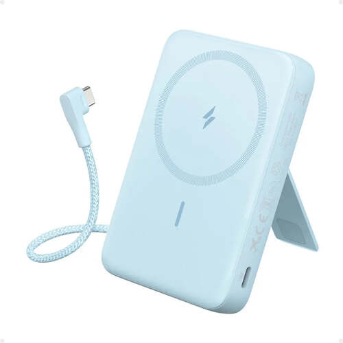 Power Bank (10K, Magnetic, Built-In USB-C Cable) - blue