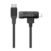 موماكس 1-لينك فلو ديو 2في1 كابل USB-C إلى USB-C + لايتنينج 1.5م أسود
