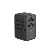 محول سفر عالمي T35L بقوة 35 وات من Adam elements مع كابل USB-C مدمج باللون الرمادي