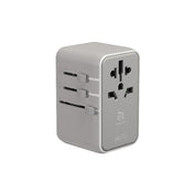محول سفر عالمي T35L بقوة 35 وات من Adam Elements مع كابل USB-C مدمج باللون الفضي