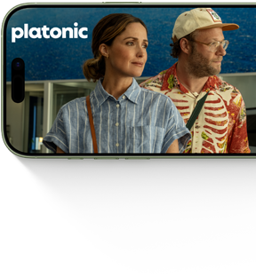 iPhone 17، الواجهة الأمامية الخارجية، يعرض سلسلة Apple TV+ Platonic