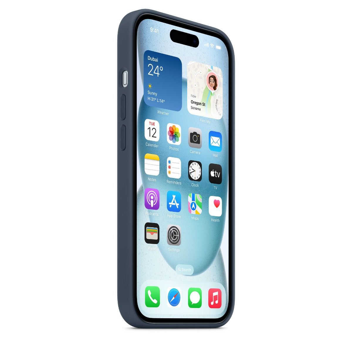 iPhone 15 Silicone Case with MagSafe - Storm Blue