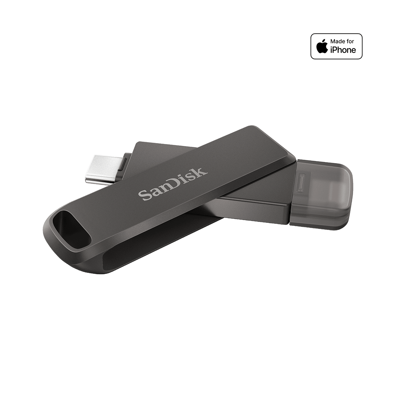 SanDisk iXpand Flash Drive Luxe 128GB - USB-C + Lightning - for iPhone, iPad, Mac, USB Type-C devices including Android