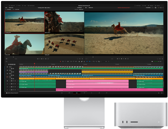 فيلم يتم تعديله باستخدام Mac Studio وشاشة Studio Display‏