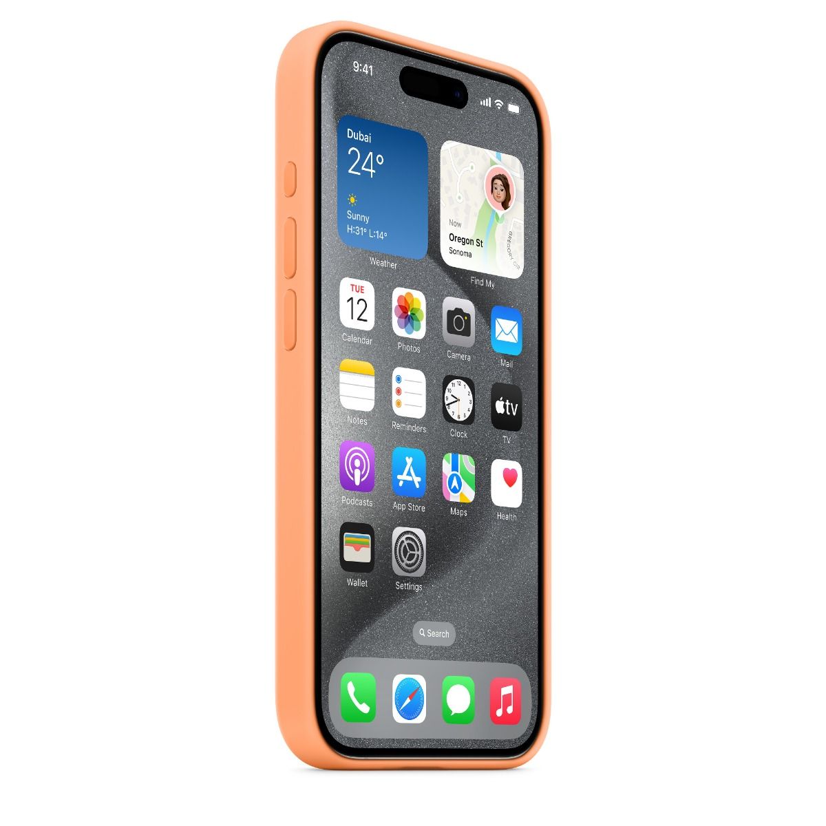 iPhone 15 Pro Silicone Case with MagSafe - Orange Sorbet
