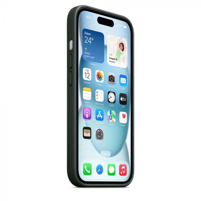 iPhone 15 Plus FineWoven Case with MagSafe - Evergreen