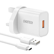 Q5003-UK-ACWH|Choetech USB 18W Quick Charge 3.0 Mains Charger - BOX