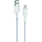 أنكر 322 كابل USB-A إلى USB-C (3 أقدام مضفر) أبيض
