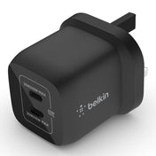 بلكين - شاحن حائطي - 45 واط مزدوج USB-C GAN مع PPS - C1=45 - C1+C2=25+20 - أسود