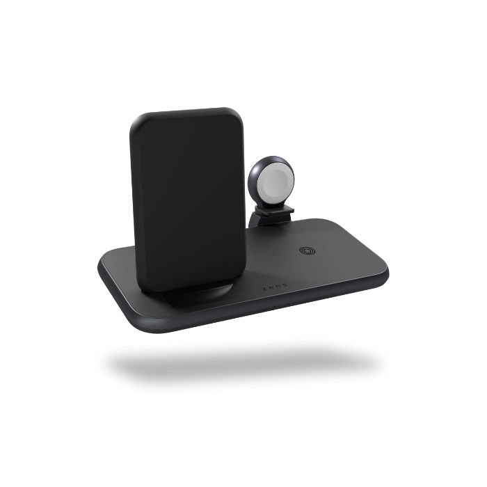 Zens Aluminium 4 in 1 Stand Wireless Charger with 45W USB PD Black