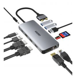 HUB-M25-GY|CHOETECH 12 in 2 Laptop USB C Docking Station