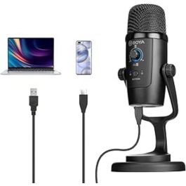 BOYA BY-PM500 USB Condenser Microphone with Table Stand for Streaming, Podcast, YouTube Mac PC and Smartphone USB-C