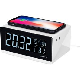 Momax Q.Clock 5 Digital Clock with Wireless Charger White