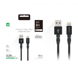 AT POWER MAX+ LIGHTNING TO USB-A CABLE 0.20M BLACK